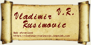 Vladimir Rusimović vizit kartica